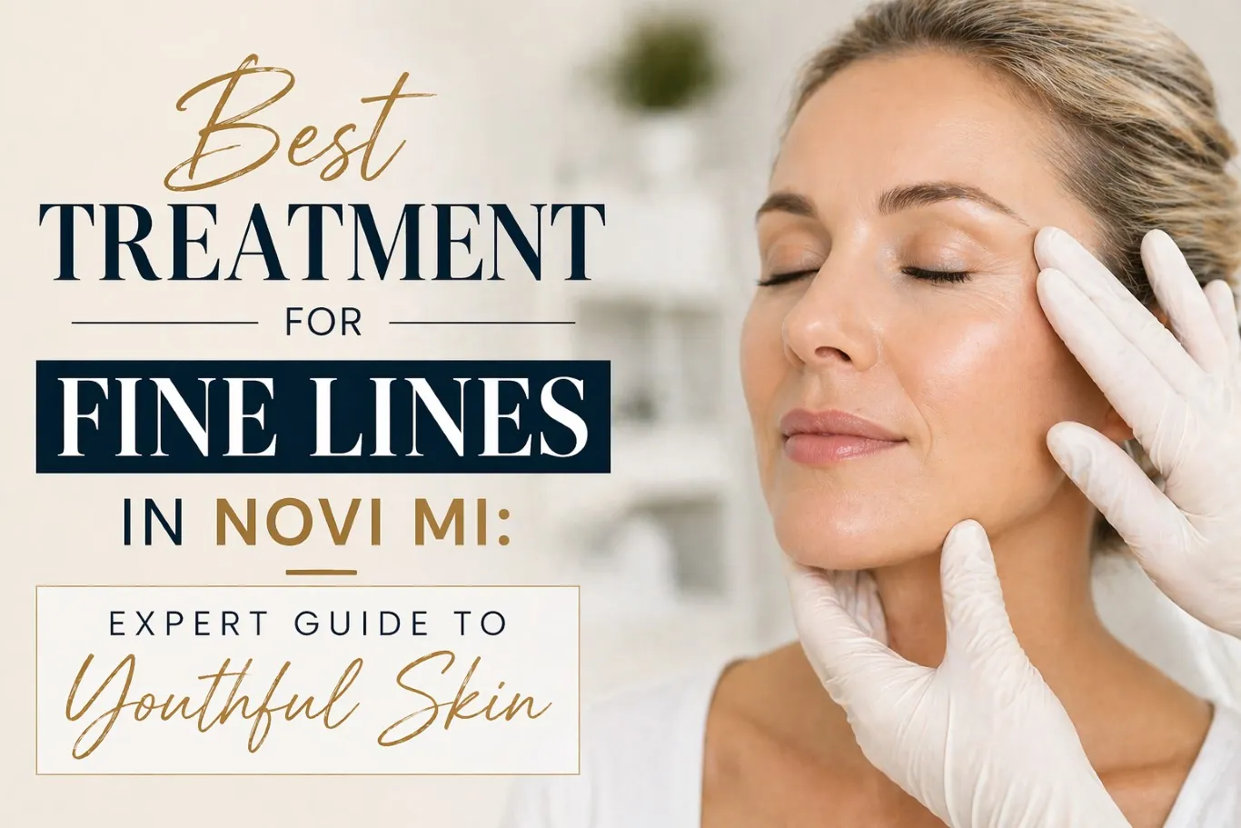 Best treatment for fine lines showing a woman receiving a facial skin assessment by a professional, highlighting anti-aging care for smoother, youthful-looking skin